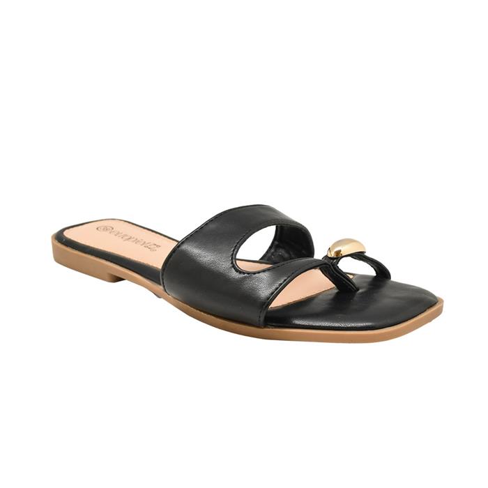 SANDALIA SUELTA ADORNO DORADO C/NEGRO