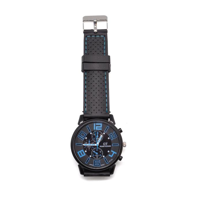 RELOJ DE HOMBRE C/NEGRO Y DETALLES AZULES