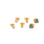 SET 3 PARES ARETES EN ACERO INOX.