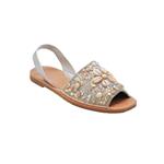 SANDALIAS FLOREADAS DE DAMA C/PLATEADO