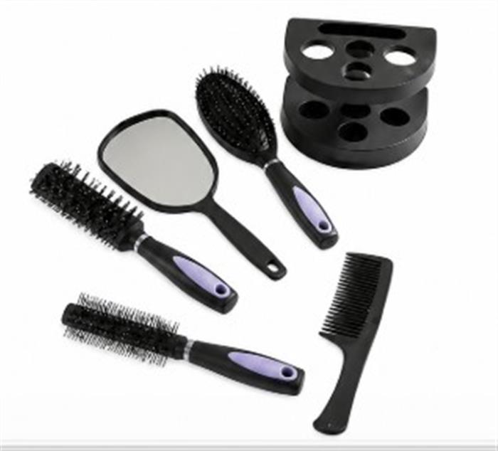 SET DE TRES CEPILLOS PEINE ESPEJO Y BASE